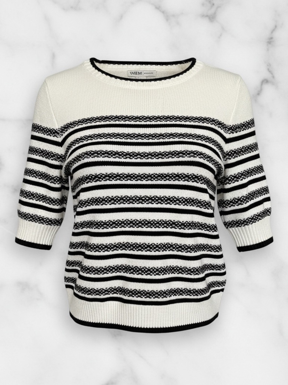 WHBM Outlet Elbow Sleeve Novelty Stripe Sweater. Size: Small
New with tags